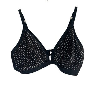 VTG Polka Dot Mesh Bralette Black Pink Coquette Indie Sleaze Y2K Lingerie Size S